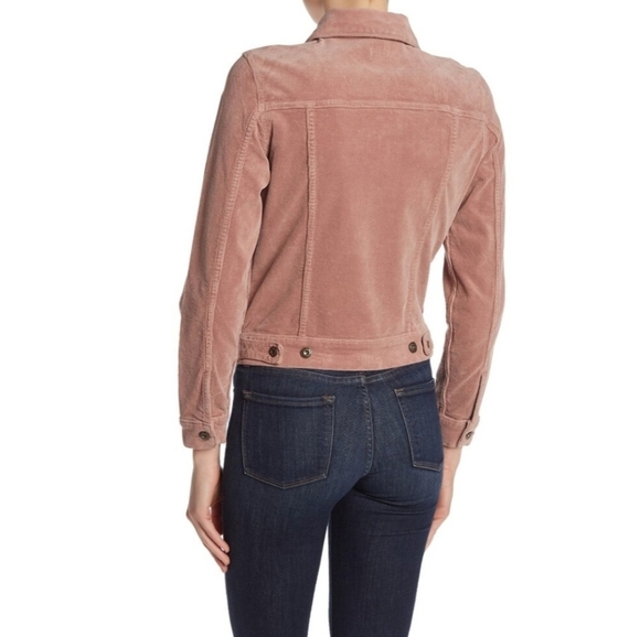 Blush Pink Corduroy Trucker Jacket - Picture 2 of 6